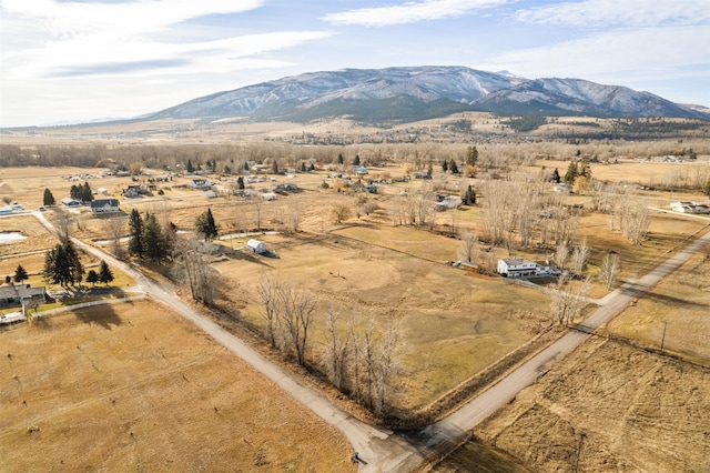 aerial view with a rural view and a mountain view