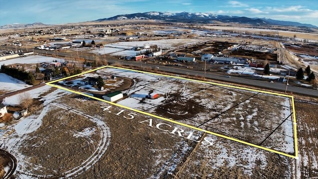 drone / aerial view with a mountain view