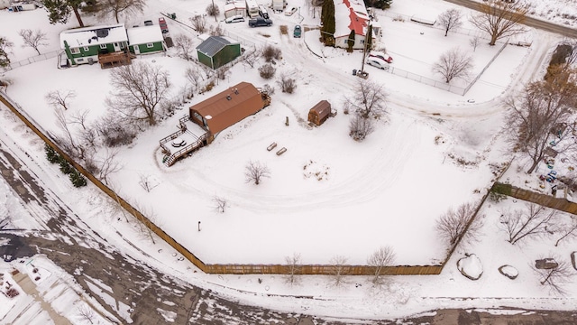 view of snowy aerial view