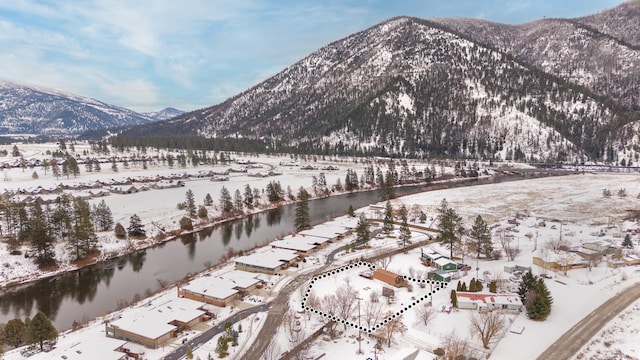 mountain view with a water view