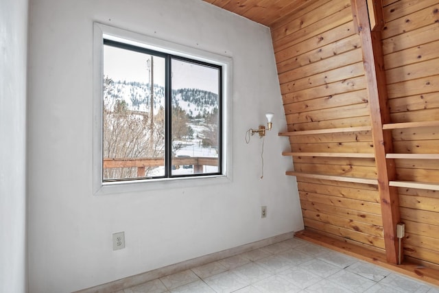 additional living space featuring a mountain view