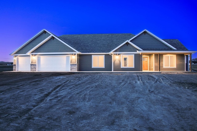 view of front facade featuring a garage