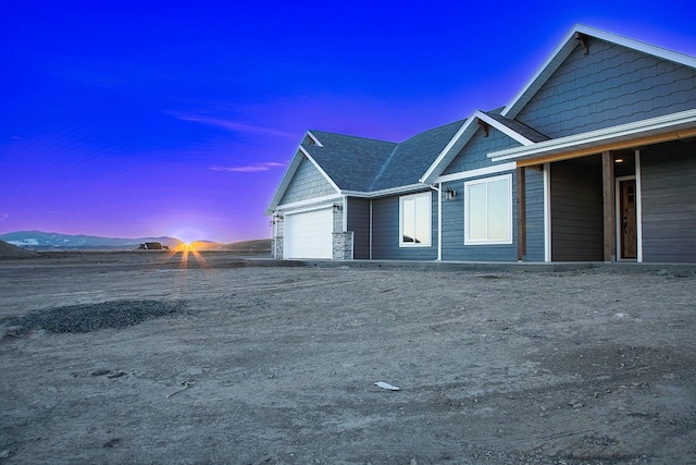 exterior space featuring a garage