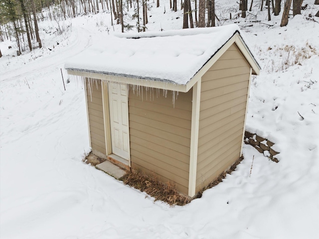 view of snow covered structure