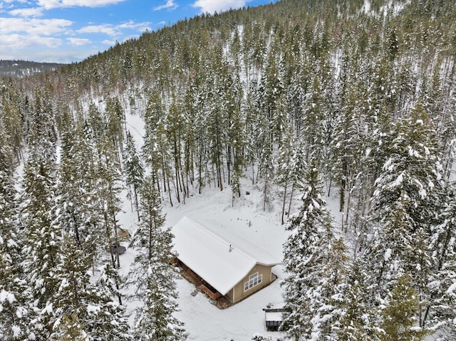 view of snowy aerial view