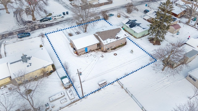 view of snowy aerial view