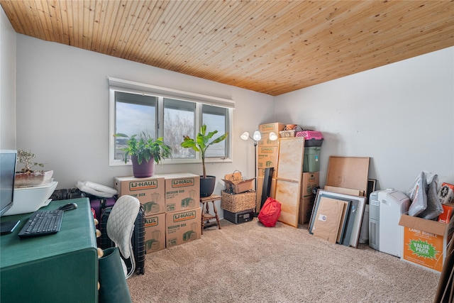 607 Oregon St, Deer Lodge, MT 59722 - office with carpet and wood ceiling