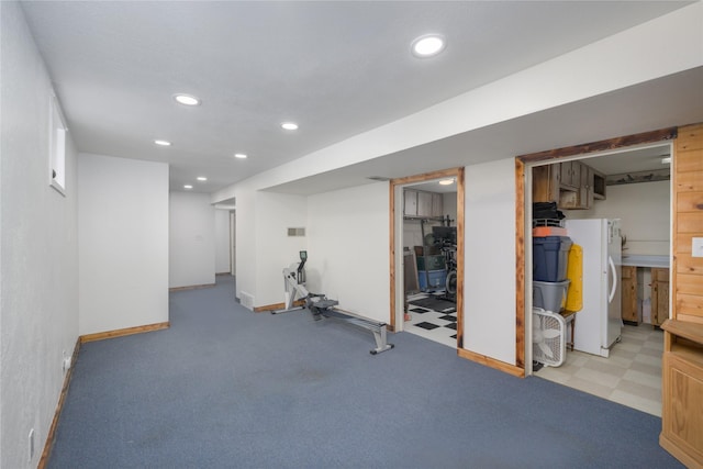 607 Oregon St, Deer Lodge, MT 59722 - exercise area with recessed lighting, baseboards, and light flooring