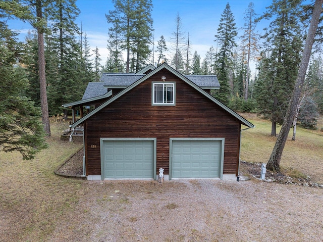 view of garage