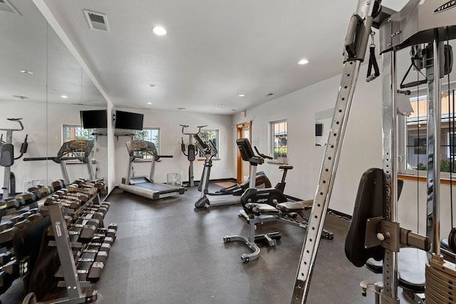 141 Hawthorne Ct Unit A, Whitefish, MT 59937 - exercise room featuring recessed lighting
