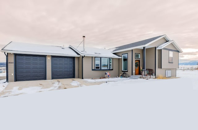 view of front facade featuring an attached garage