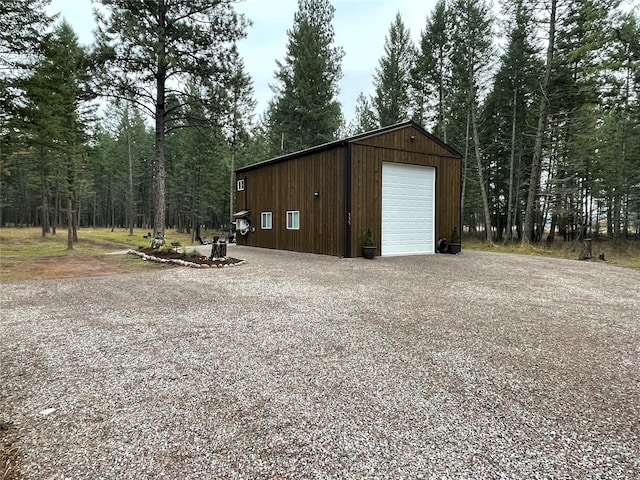 view of garage