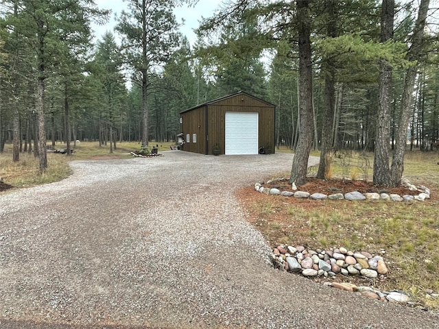 view of garage