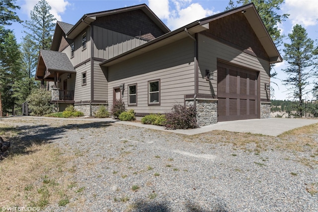 view of home's exterior with a garage