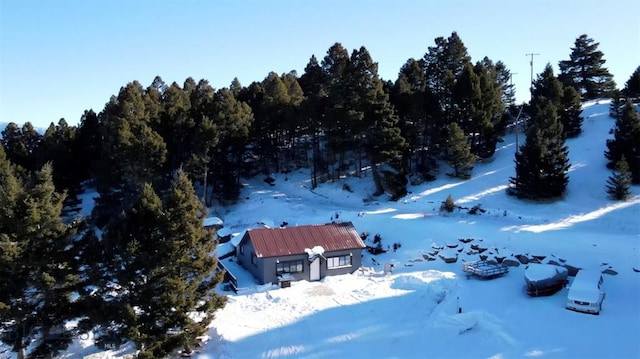 view of snowy aerial view