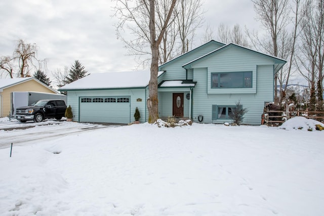 tri-level home with a garage