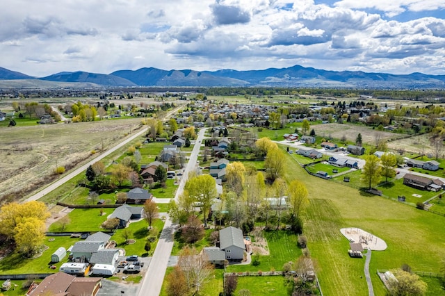 aerial view featuring a mountain view