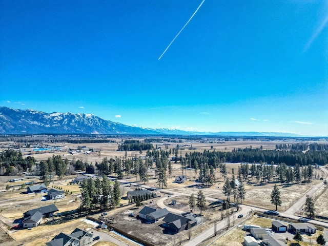 aerial view with a mountain view