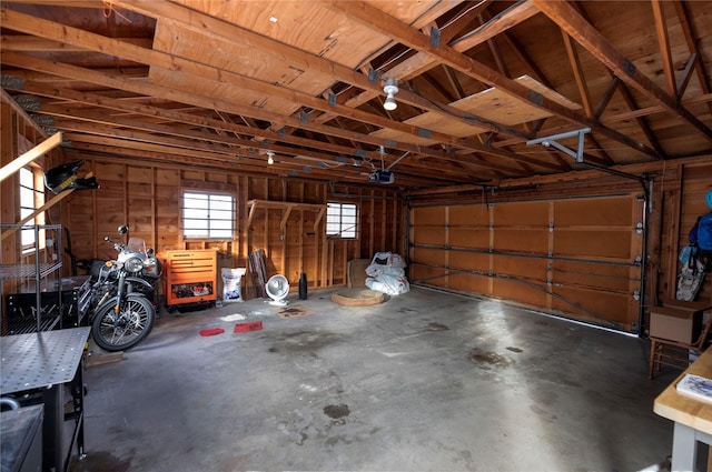 garage featuring a garage door opener