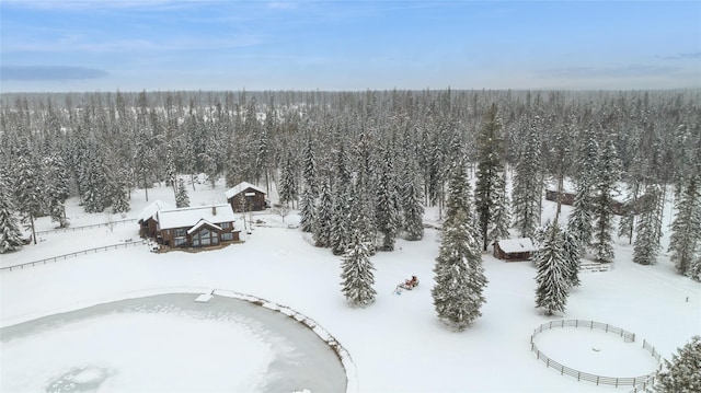 view of snowy aerial view