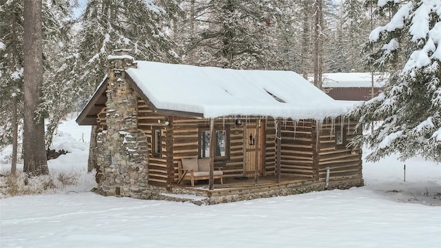 view of snowy exterior