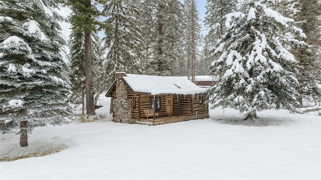 view of snow covered exterior