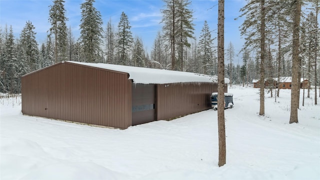 view of snow covered structure