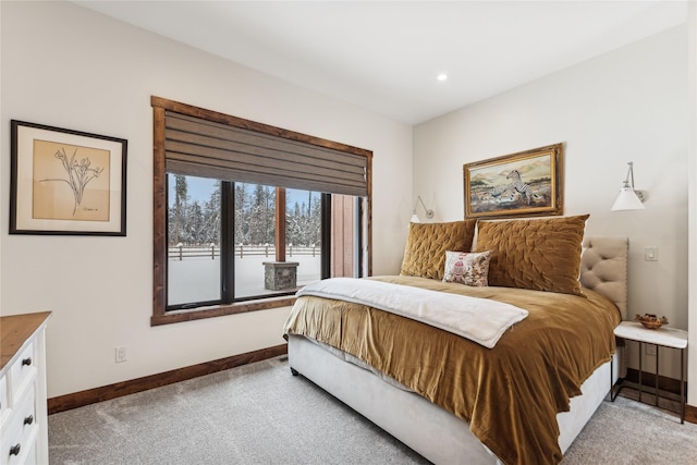 bedroom featuring carpet