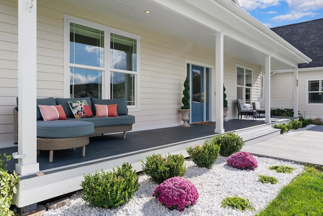 doorway to property with a porch