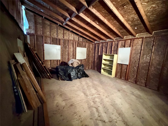 view of unfinished attic