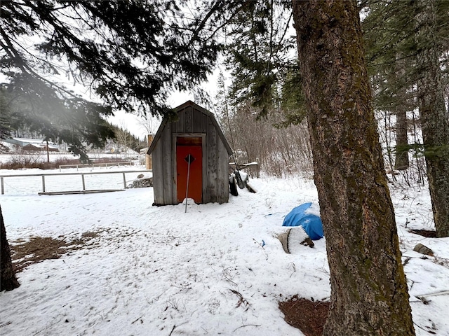 view of snow covered structure