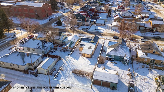 aerial view with a residential view