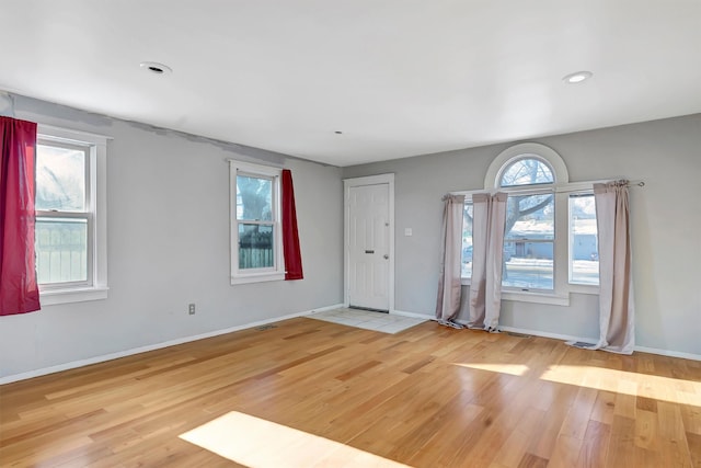 foyer entrance featuring light wood-type flooring