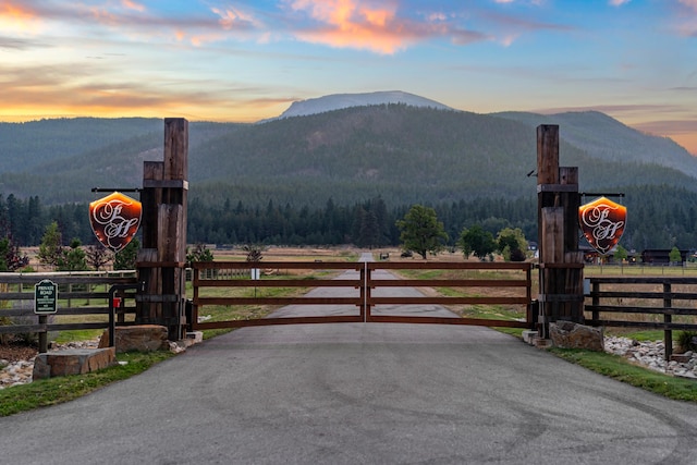 property view of mountains with a rural view