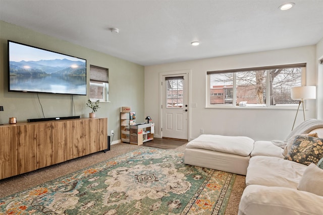 living room with plenty of natural light