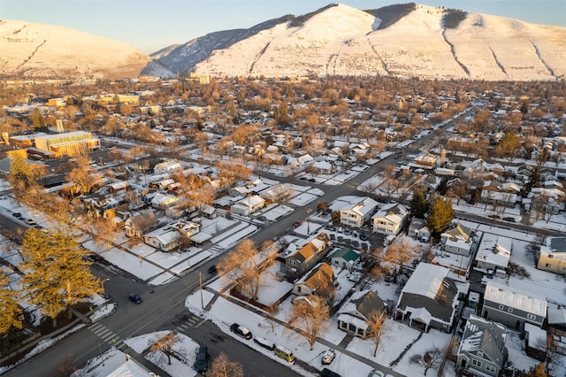 aerial view featuring a mountain view