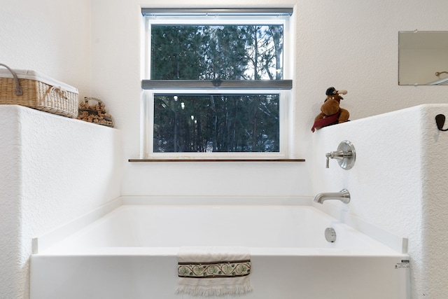 bathroom featuring a washtub