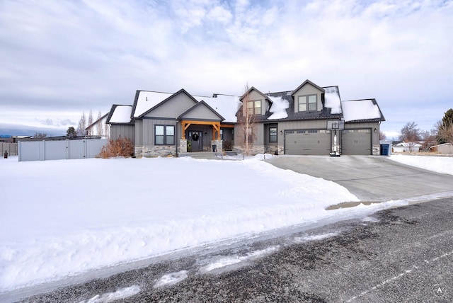 view of front of home featuring a garage