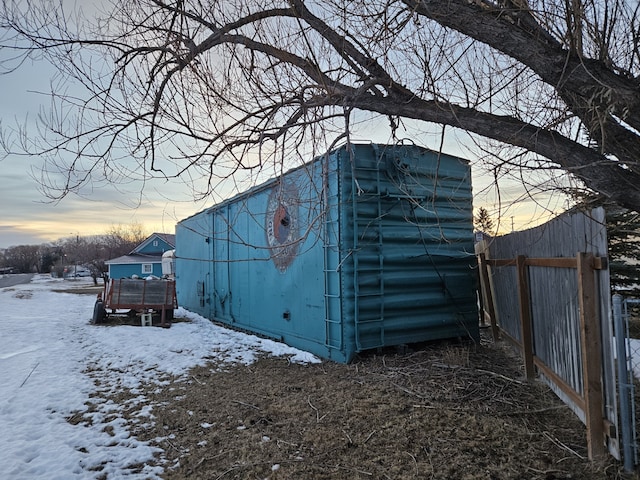 view of snow covered structure