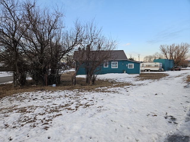 view of snow covered exterior