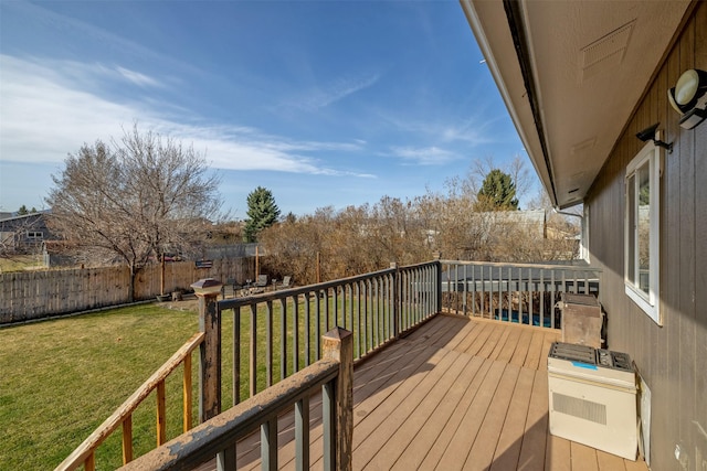 3761 Aster St, East Helena, MT 59635 - wooden terrace featuring a yard and fence