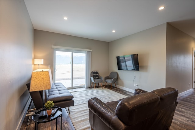 1109 Olympia Way, Kalispell, MT 59901 - living area featuring wood finished floors and recessed lighting