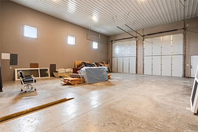 garage featuring electric panel