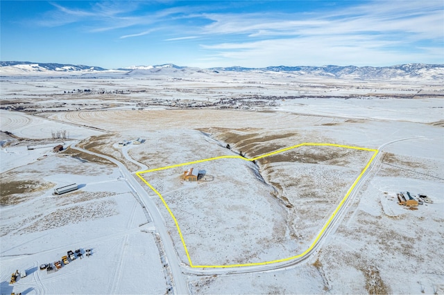 aerial view featuring a mountain view