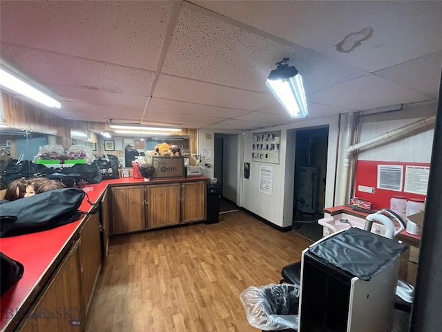 303 W Park St, Butte, MT 59701 - interior space featuring light wood-type flooring and a drop ceiling