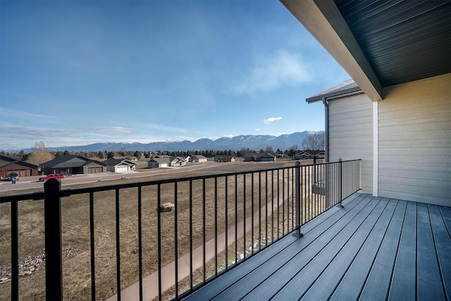 balcony featuring a mountain view