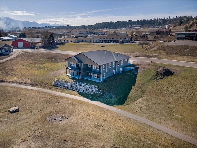 aerial view featuring a mountain view