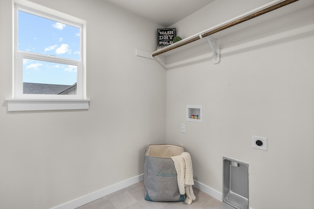 laundry room with washer hookup and hookup for an electric dryer