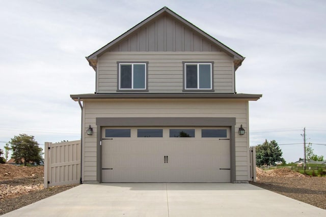 exterior space featuring a garage