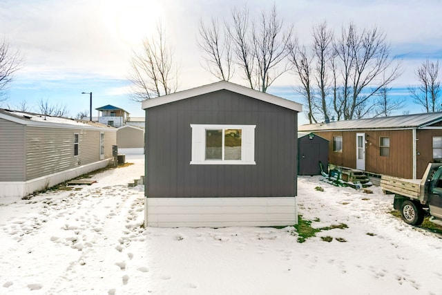 view of snow covered structure